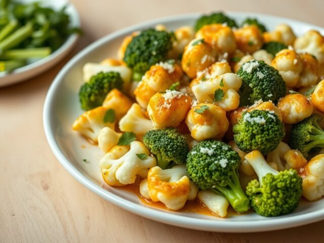 Bloemkool en broccoli met kruidensaus