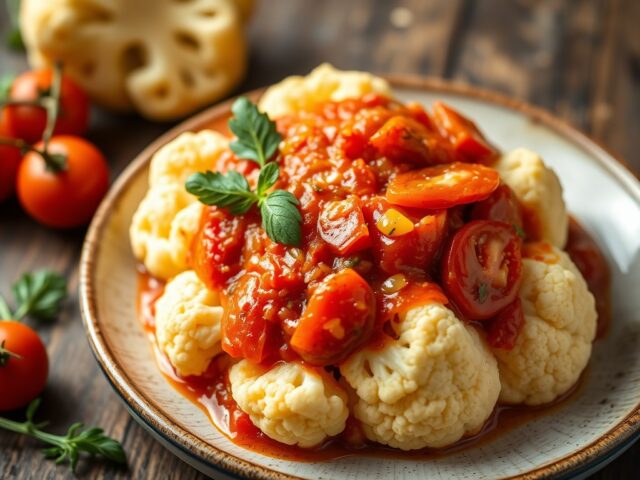 Bloemkool met italiaanse tomatensaus