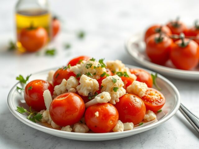 Bloemkool met tomaten en schartong
