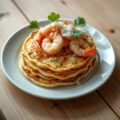 Bloemkoolpannenkoekjes met garnalen