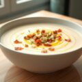 Bloemkoolsoep met spek en gorgonzola