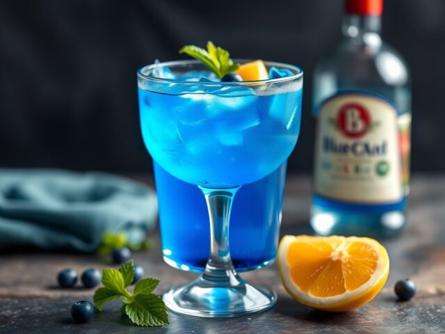 Blue Curacao cocktail — AI-gegenereerde illustratie