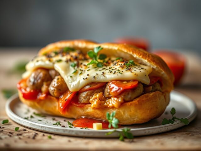 Bocadillo con queso ala Liske — AI-gegenereerde illustratie