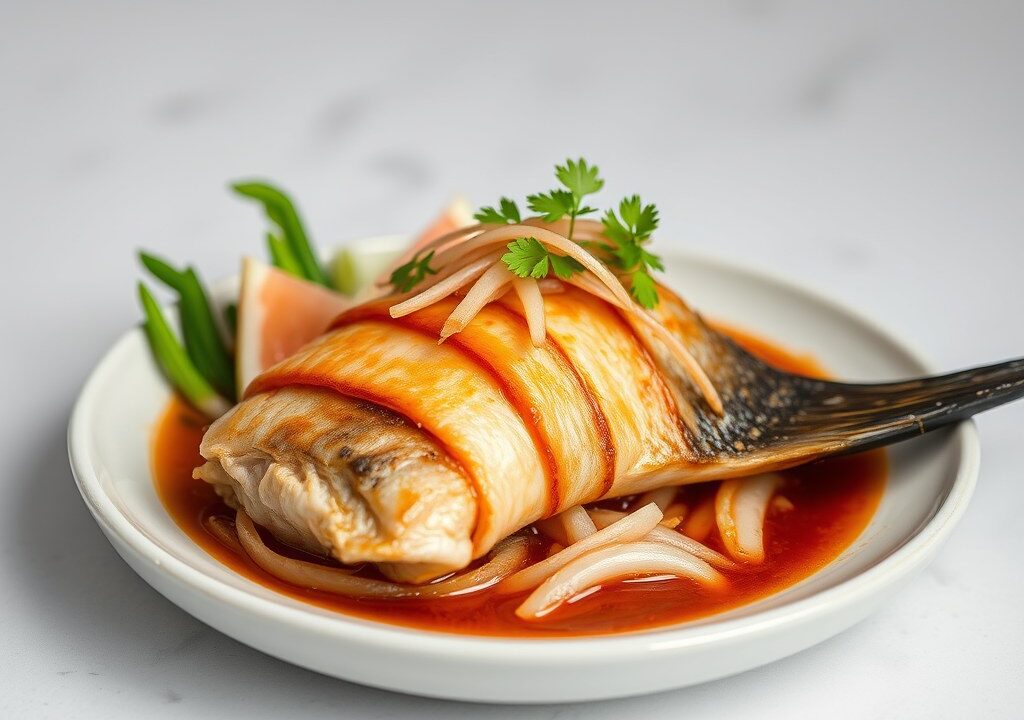 Boemboe Bali Ikan (met vissticks: zie info), AI-gegenereerde illustratie