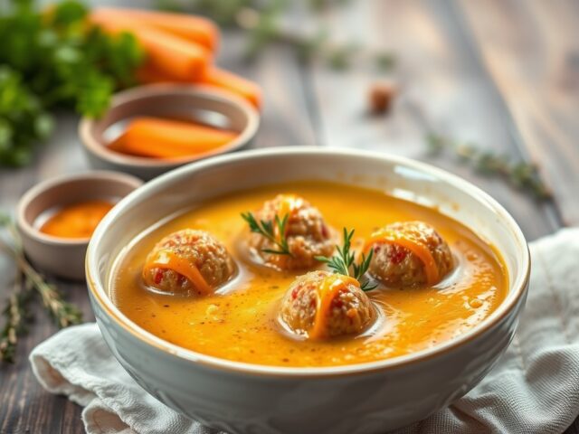 Boerengroentesoep met saucijzenballetjes