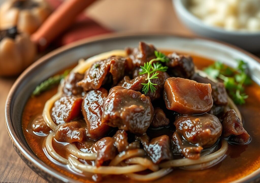 Boeuf bourguignon, AI-gegenereerde illustratie