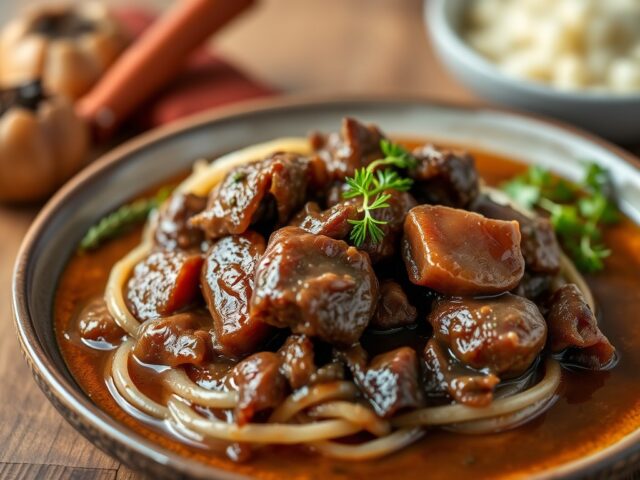 Boeuf bourguignon — AI-gegenereerde illustratie