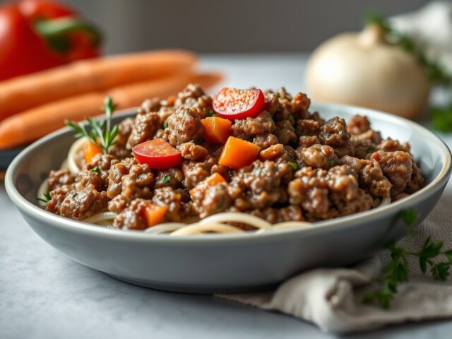 Boeuf Stroganoff van gehakt