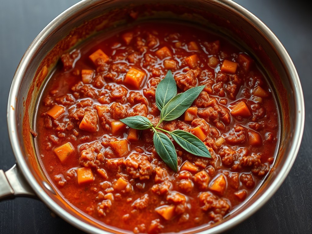Bolognese saus, AI-gegenereerde illustratie