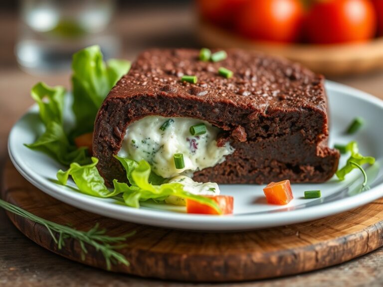 Bonbon van ardennerham gevuld met salade, kruidenkaas