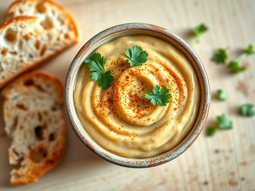 Bonenkerrie spread met koriander, AI-gegenereerde illustratie