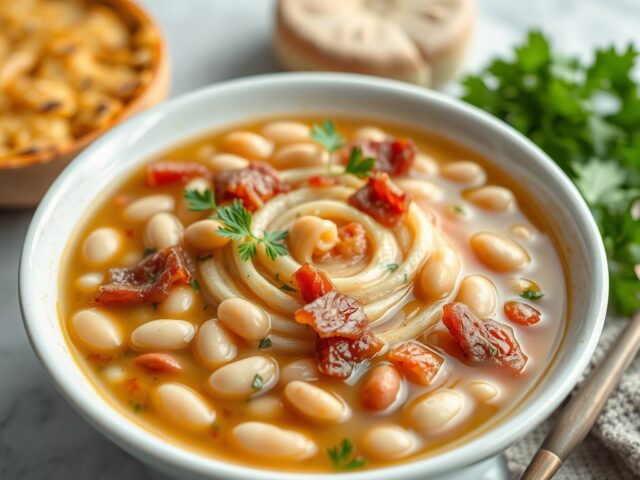 Bonensoep met pasta (zuppa con fagioli)