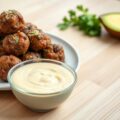 Borrelballetjes uit de oven met knoflooksaus
