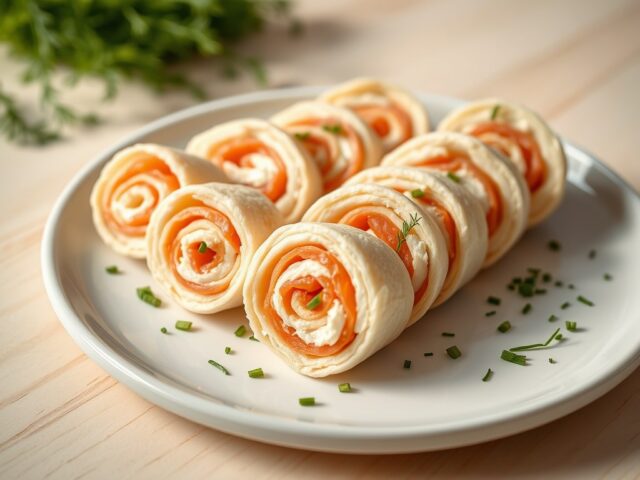 Borrelhapje met roomkaas en gerookte zalm