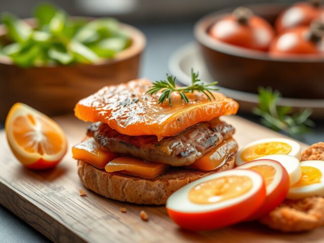 Borrelhapje met zalm — AI-gegenereerde illustratie