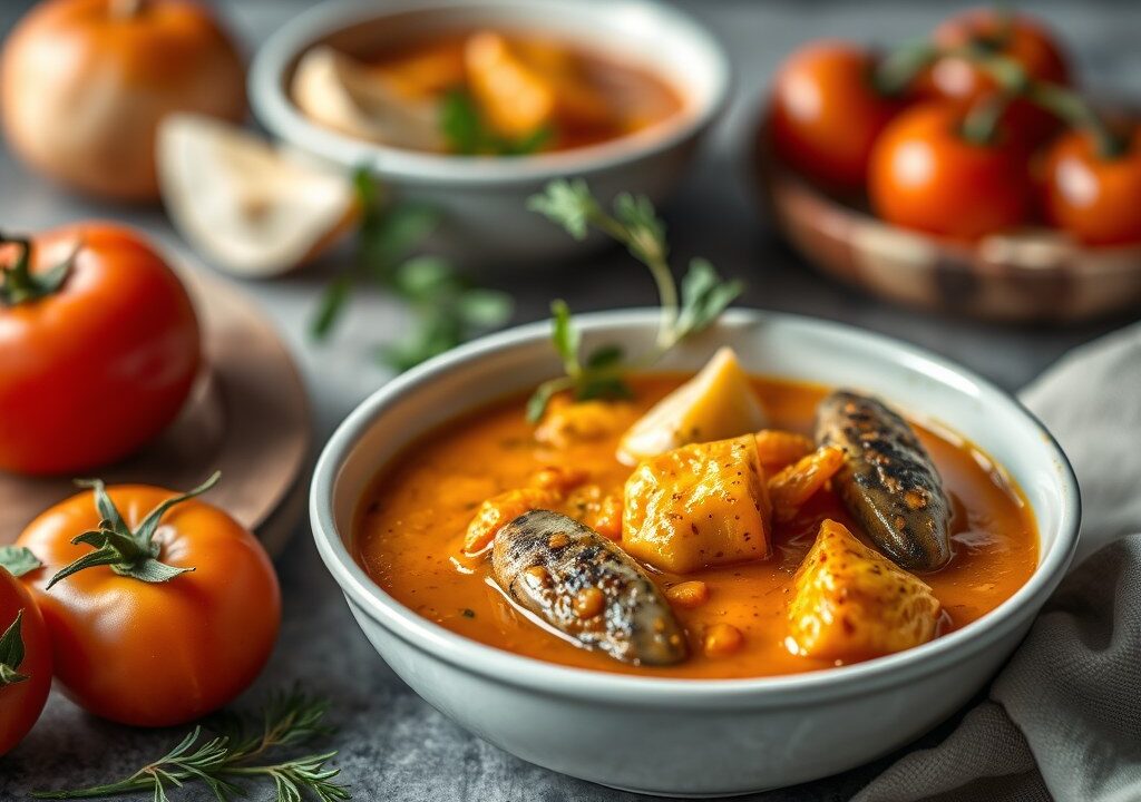 Bouillabaisse met Rouille Saus — AI-gegenereerde illustratie