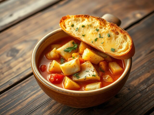 Bouillabaisse met saffraan en stokbrood