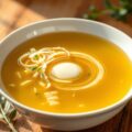 Bouillon met uienreepjes