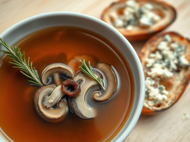 Bouillon van bospaddenstoelen