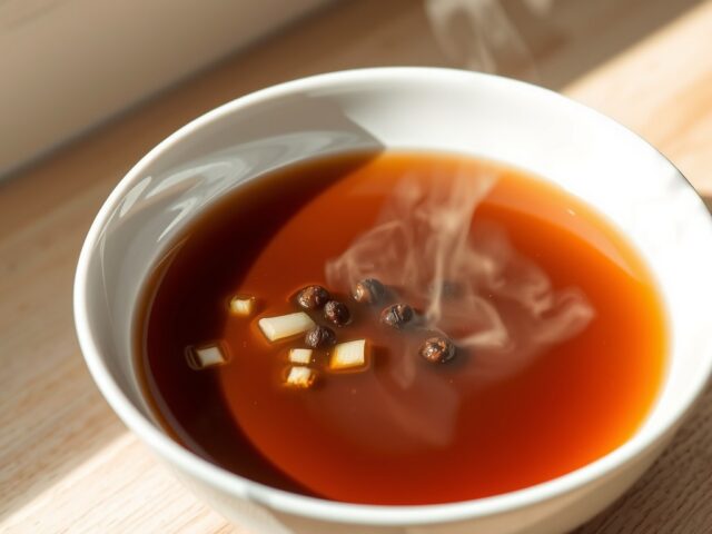 Bouillon van houtduif met jeneverbessen