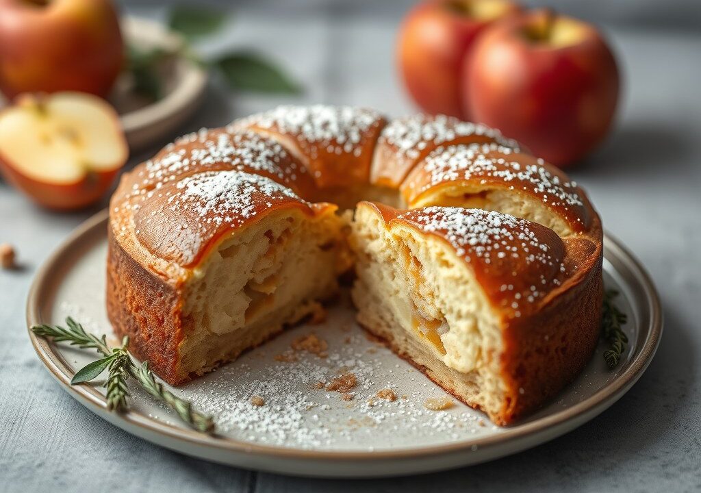 Bourgondische appeltaart, AI-gegenereerde illustratie