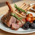 Bourgondische lamsrack met rode aardappelen