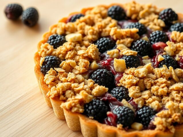 Bramentaart met crumbles