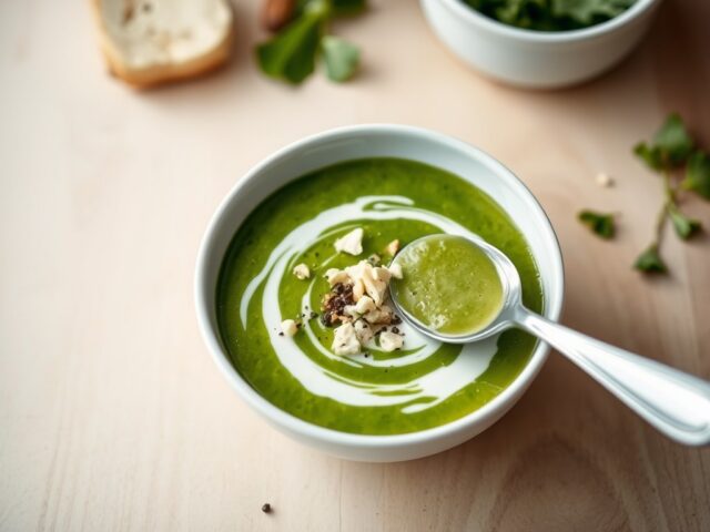 Brandnetelsoep met vreamcheese en stilton