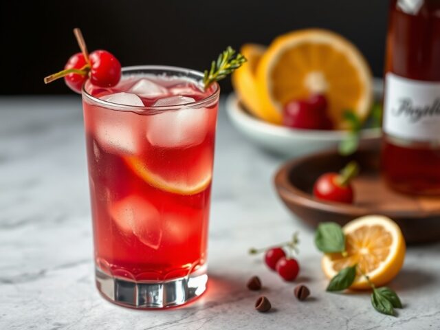 Brandy Rose cocktail — AI-gegenereerde illustratie