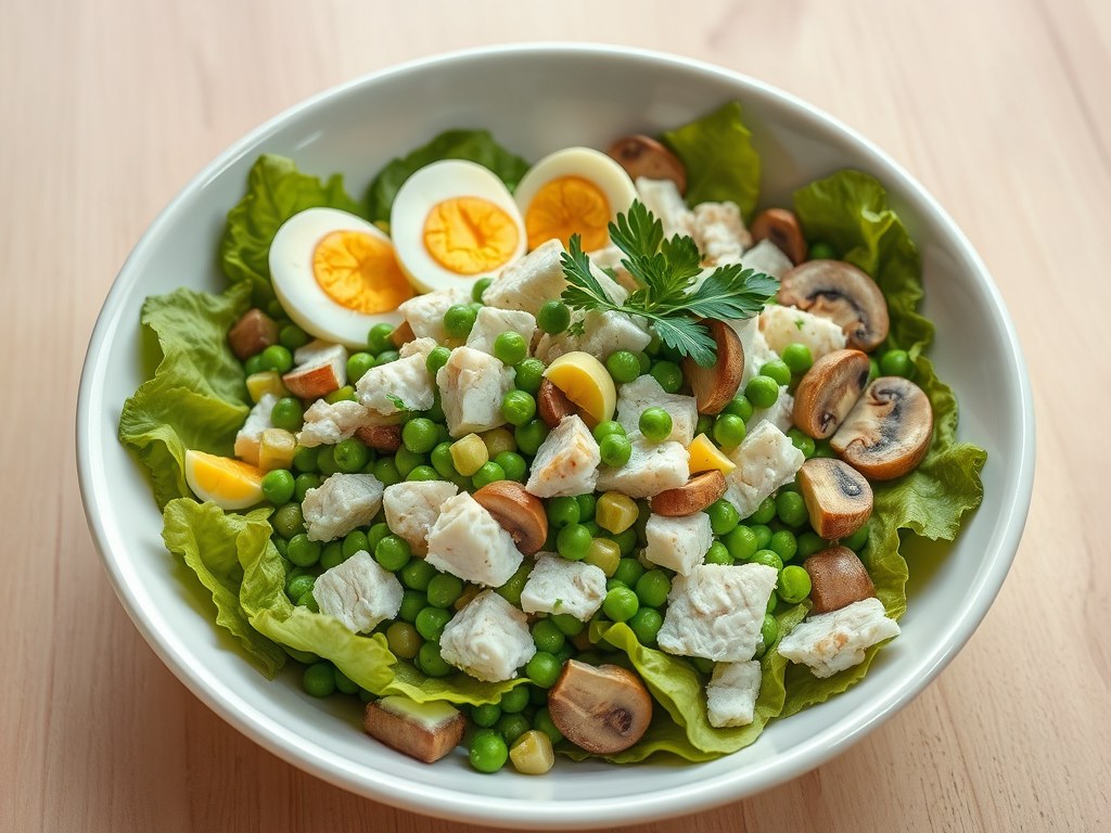 Braziliaans picknicksalade, AI-gegenereerde illustratie