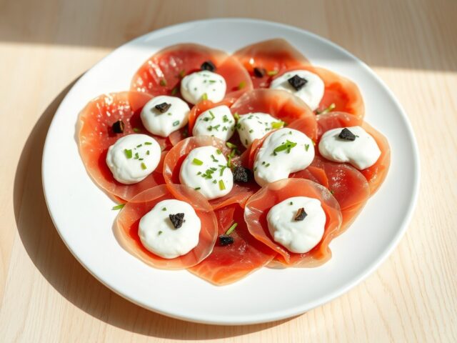 Bressaola met truffelcrème