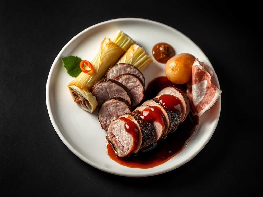 Bresse duif met canneloni van (zieopm), AI-gegenereerde illustratie