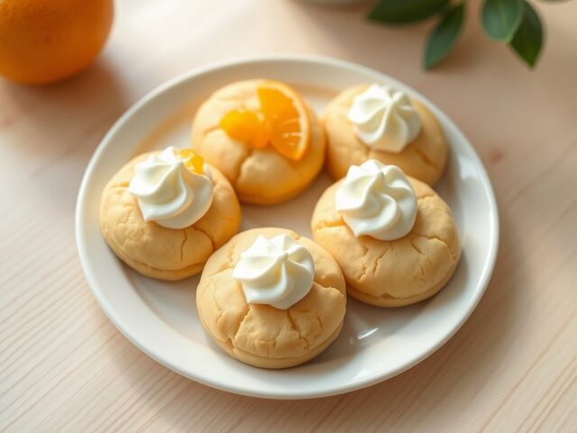 Bretoense koekjes met vanilleslagroom en clementines