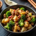 Broccoli en bloemkool met quorn