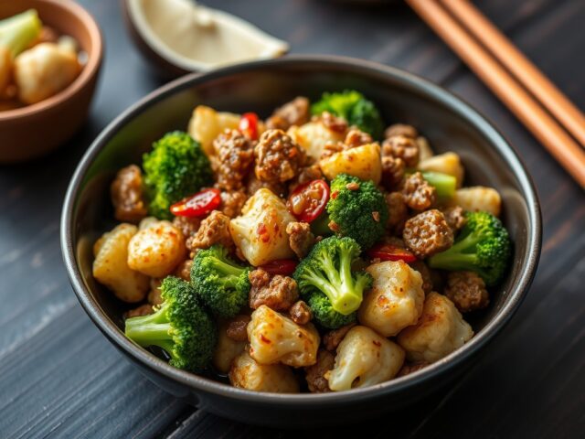 Broccoli en bloemkool met quorn