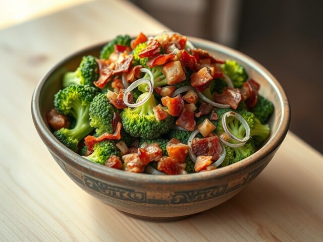 Broccolisalade met warme vinaigrette