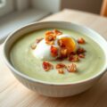 Broccolisoep met bacon en ei