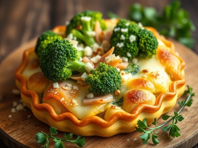 Broccolitaart met ham en gruyére