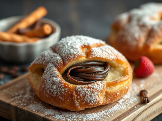 Brood gevuld met chocoladepasta Noir de Noir — AI-gegenereerde illustratie