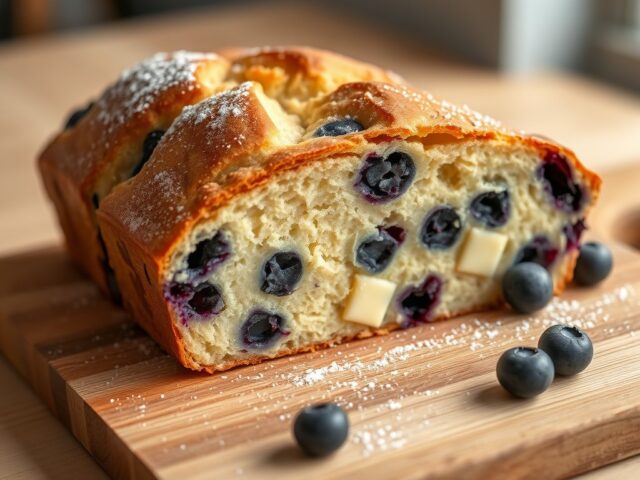 Brood met bosbessen en witte chocolade