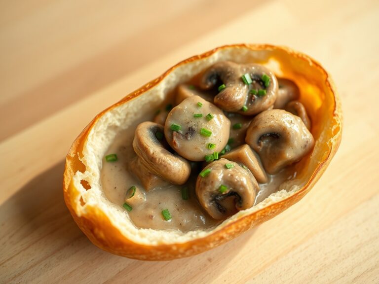 Broodbakje met paddenstoelenragout
