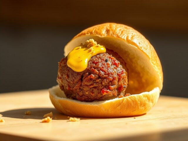 Broodje bal met mosterd