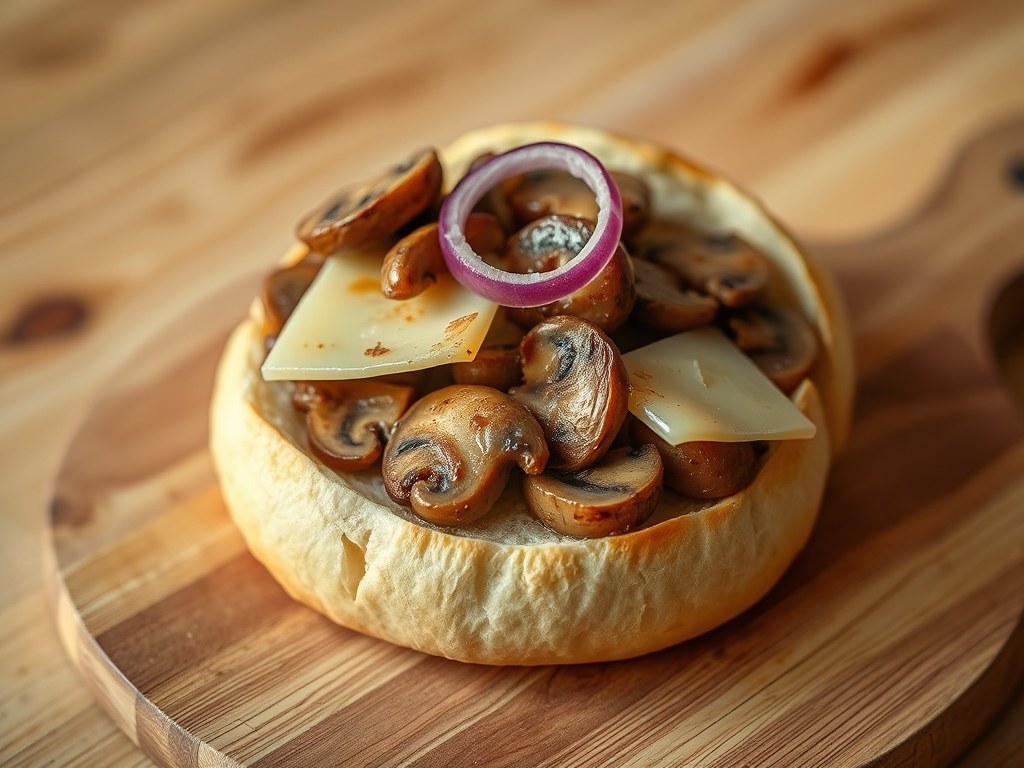 broodje champignon, AI-gegenereerde illustratie