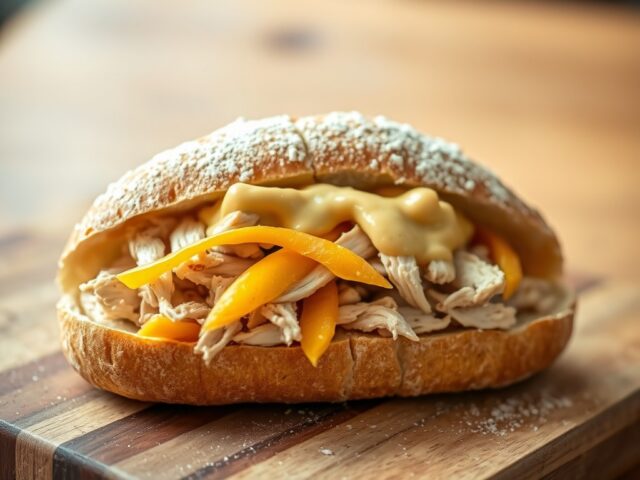 Broodje kip met mango