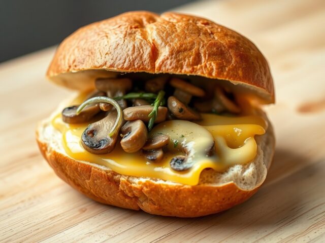 Broodje Leerdammer met champignons