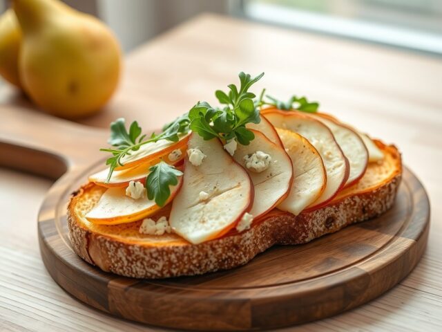 Broodje met peer en roquefort