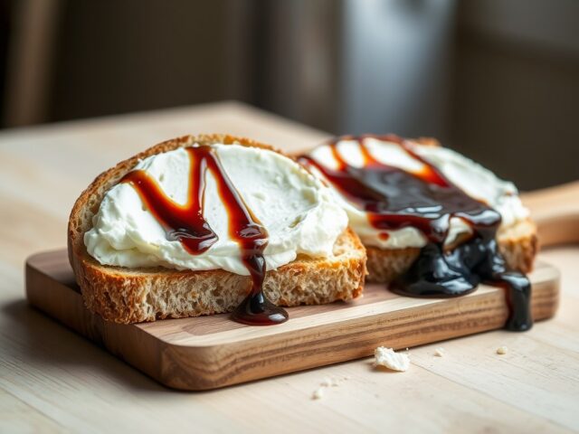 Broodje Philadelphia met Luikse siroop