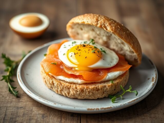 Broodje romige zalm ei