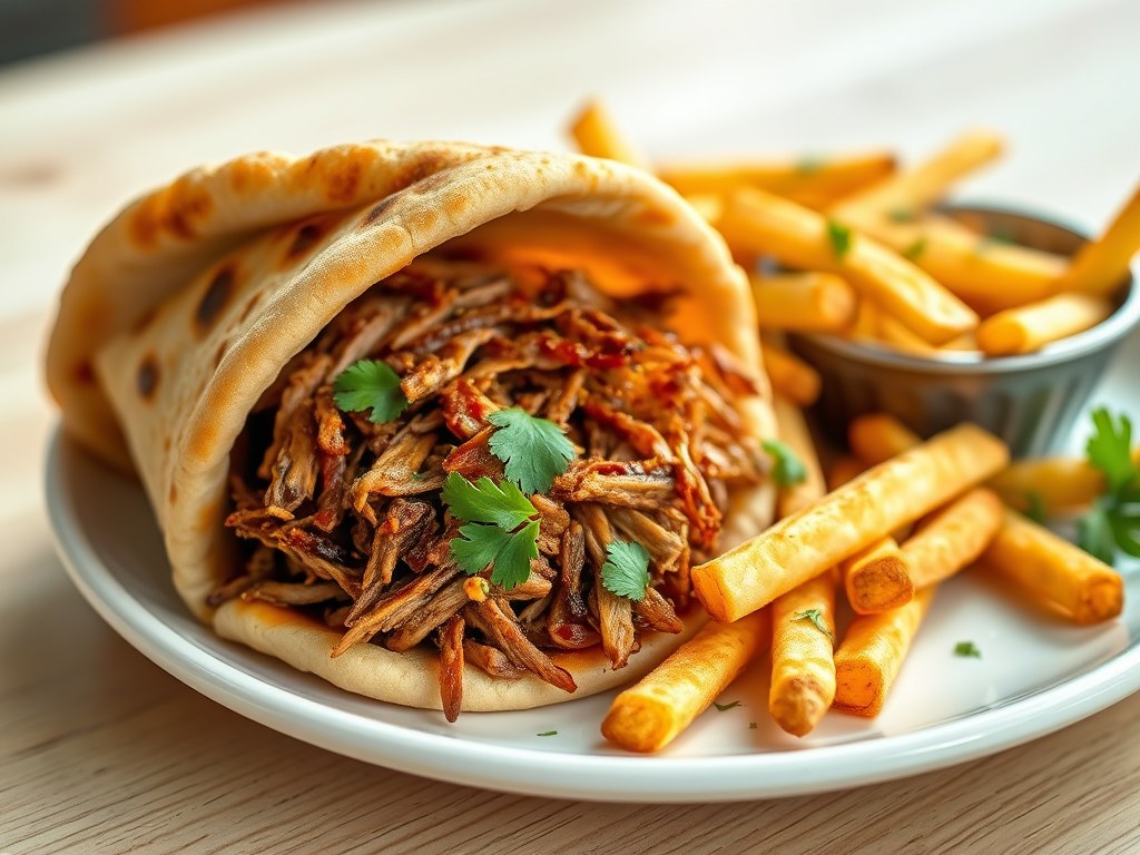 Broodje shoarma ala monique, AI-gegenereerde illustratie