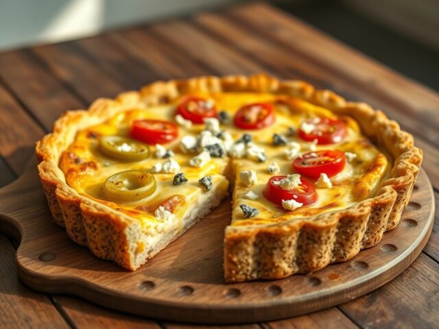 Broodquiche met prei en tomaat